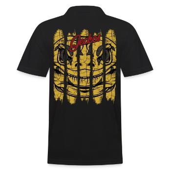 Vintage Retro Style Gecko | Lizard gift - Men's Polo Shirt - black - Back - Kai (181cm)