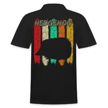 Igel - Männer Poloshirt - Schwarz - Hinten - Kai (181cm)