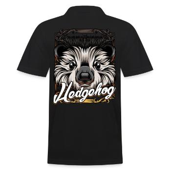 Hedgehog spiny hedgehog hedgehog wild animal gift - Men's Polo Shirt - black - Back - Kai (181cm)