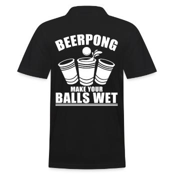 Beer Pong - Men's Polo Shirt - black - Back - Kai (181cm)
