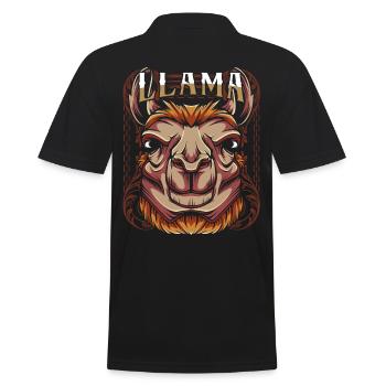 lama - Men's Polo Shirt - black - Back - Kai (181cm)