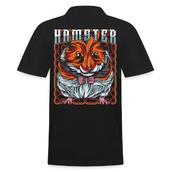 Hamster - Männer Poloshirt - Schwarz - Hinten - Kai (181cm)