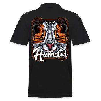 Hamster Nagetier Haustier Zwerghamster Geschenk - Männer Poloshirt - Schwarz - Hinten - Kai (181cm)