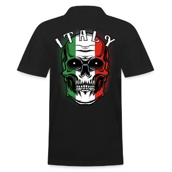 Italienischer Totenkopf | Italien Patriot Geschenk - Männer Poloshirt - Schwarz - Hinten - Kai (181cm)