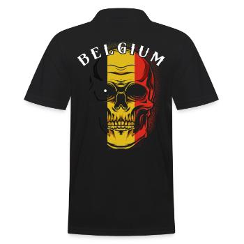 Belgien - Männer Poloshirt - Schwarz - Hinten - Kai (181cm)