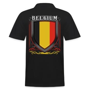 Belgien - Männer Poloshirt - Schwarz - Hinten - Kai (181cm)