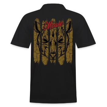 Vintage Retro Style Mice | Mouse Animal Gift - Men's Polo Shirt - black - Back - Kai (181cm)