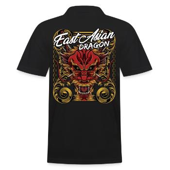 Chinesischer Drache | Long Fabelwesen Geschenk - Männer Poloshirt - Schwarz - Hinten - Kai (181cm)