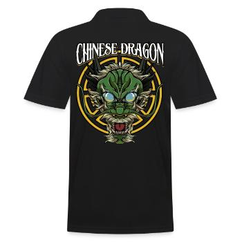 Chinesischer Drache | Fabeltier China Geschenk - Männer Poloshirt - Schwarz - Hinten - Kai (181cm)