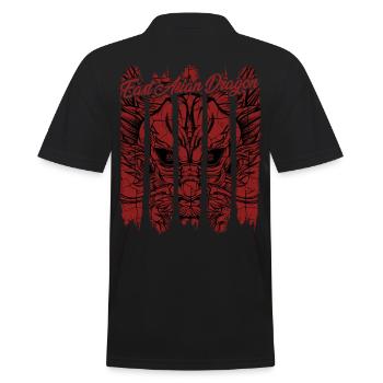 Vintage Retro Style Chinesischer Drache | Geschenk - Männer Poloshirt - Schwarz - Hinten - Kai (181cm)