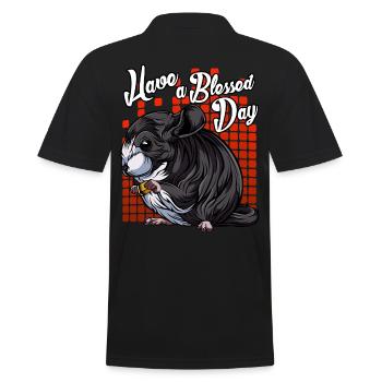 Modern Chinchilla | Forest animal Forest Dweller gift - Men's Polo Shirt - black - Back - Kai (181cm)