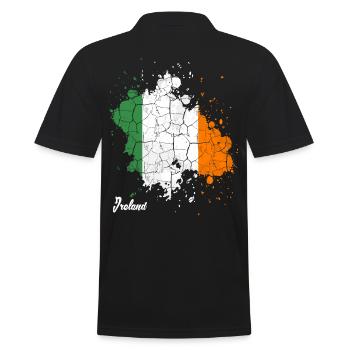 Irland - Männer Poloshirt - Schwarz - Hinten - Kai (181cm)