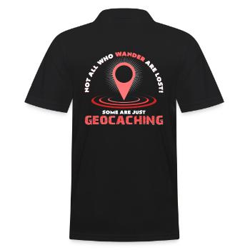 Geocaching - Männer Poloshirt - Schwarz - Hinten - Kai (181cm)