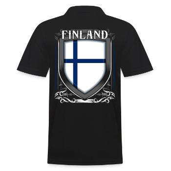 Finnland - Männer Poloshirt - Schwarz - Hinten - Kai (181cm)