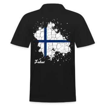 Finnland - Männer Poloshirt - Schwarz - Hinten - Kai (181cm)