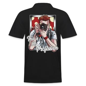 taking photos - Men's Polo Shirt - black - Back - Kai (181cm)