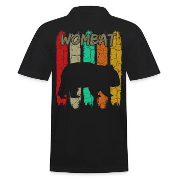 Wombat - Männer Poloshirt - Schwarz - Hinten - Kai (181cm)