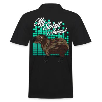 Capybara - Männer Poloshirt - Schwarz - Hinten - Kai (181cm)