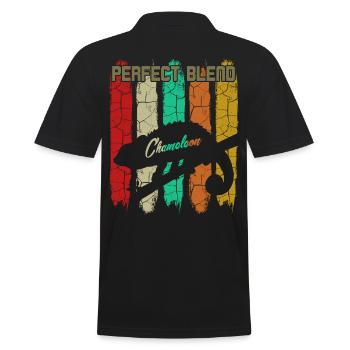 Chamäleon - Männer Poloshirt - Schwarz - Hinten - Kai (181cm)