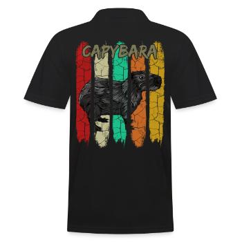 Capybara - Männer Poloshirt - Schwarz - Hinten - Kai (181cm)