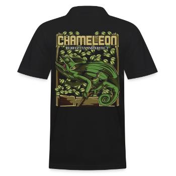 chameleon - Men's Polo Shirt - black - Back - Kai (181cm)