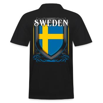 Schweden - Männer Poloshirt - Schwarz - Hinten - Kai (181cm)