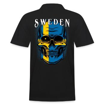 Schwedischer Totenkopf | Schweden Patriot Geschenk - Männer Poloshirt - Schwarz - Hinten - Kai (181cm)