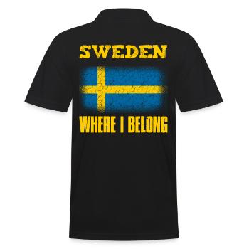 Schweden - Männer Poloshirt - Schwarz - Hinten - Kai (181cm)