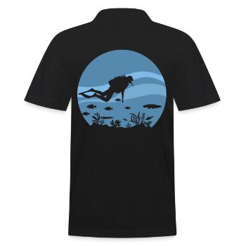 Diver - Men's Polo Shirt - black - Back - Kai (181cm)
