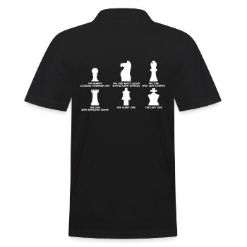 Schach - Männer Poloshirt - Schwarz - Hinten - Kai (181cm)