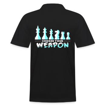 Schach - Männer Poloshirt - Schwarz - Hinten - Kai (181cm)