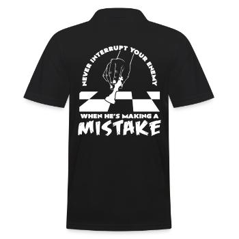 Schach - Männer Poloshirt - Schwarz - Hinten - Kai (181cm)