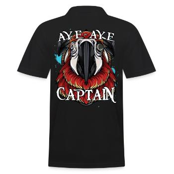 Aye Aye Captain Piraten Papagei Haustier Geschenk - Männer Poloshirt - Schwarz - Hinten - Kai (181cm)