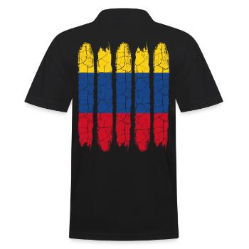 Kolumbien - Männer Poloshirt - Schwarz - Hinten - Kai (181cm)