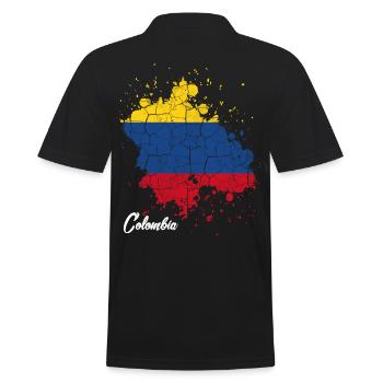 Kolumbien - Männer Poloshirt - Schwarz - Hinten - Kai (181cm)