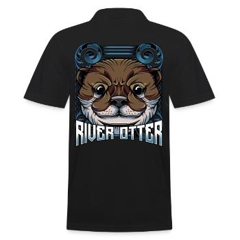 Modern Sea Otter | Trendy woodlander gift - Men's Polo Shirt - black - Back - Kai (181cm)