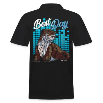 Otter - Männer Poloshirt - Schwarz - Hinten - Kai (181cm)
