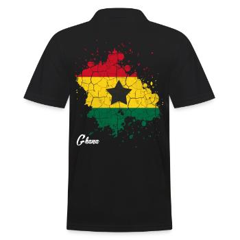 Ghana - Männer Poloshirt - Schwarz - Hinten - Kai (181cm)