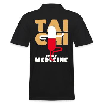 Tai Chi - Männer Poloshirt - Schwarz - Hinten - Kai (181cm)