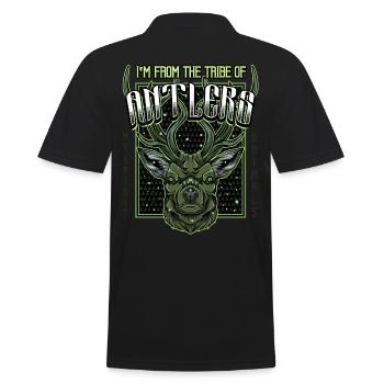Modern deer head | Forest animal roebuck gift idea - Men's Polo Shirt - black - Back - Kai (181cm)