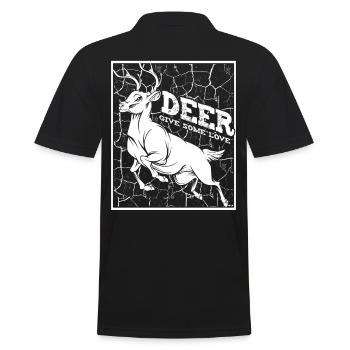 Hirschgeweih - Männer Poloshirt - Schwarz - Hinten - Kai (181cm)