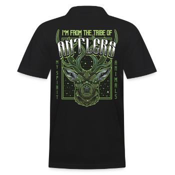 deer head - Men's Polo Shirt - black - Back - Kai (181cm)