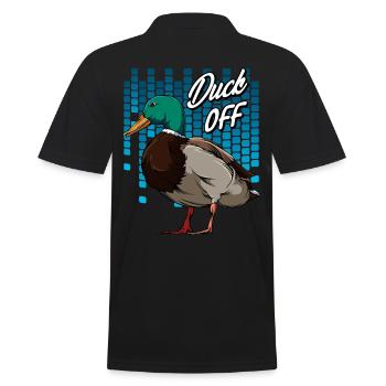 Trendy Duck Word Game | Duck off bird gift - Men's Polo Shirt - black - Back - Kai (181cm)