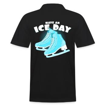 Have An Ice Day | Eiskunstlauf Wortspiel Geschenk - Männer Poloshirt - Schwarz - Hinten - Kai (181cm)
