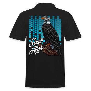 Modern Weißkopfseeadler Trendy Greifvogel Geschenk - Männer Poloshirt - Schwarz - Hinten - Kai (181cm)