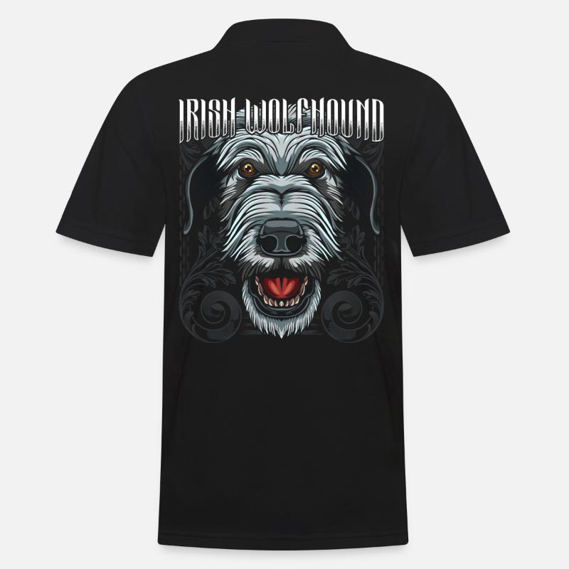 Irischer Wolfshund - Männer Poloshirt - Schwarz