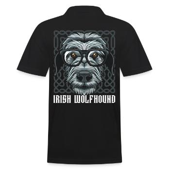 Irischer Wolfshund - Männer Poloshirt - Schwarz - Hinten - Kai (181cm)