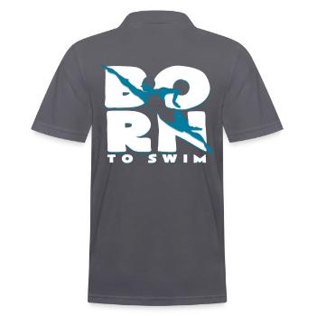 swimmer - Men's Polo Shirt - charcoal grey - Back - Nico (186cm)