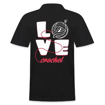 Crochet d'amour | Cadeau d'aiguille de déclaration de typographie - Polo Homme - noir - Dos - Kai (181cm)