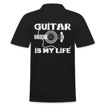 Gitarren - Männer Poloshirt - Schwarz - Hinten - Kai (181cm)